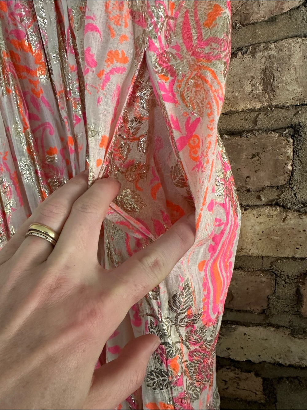 Ranees Tassel Cotton Maxi Sundress with Neon Pink Paisley Print - Picture 4 of 6